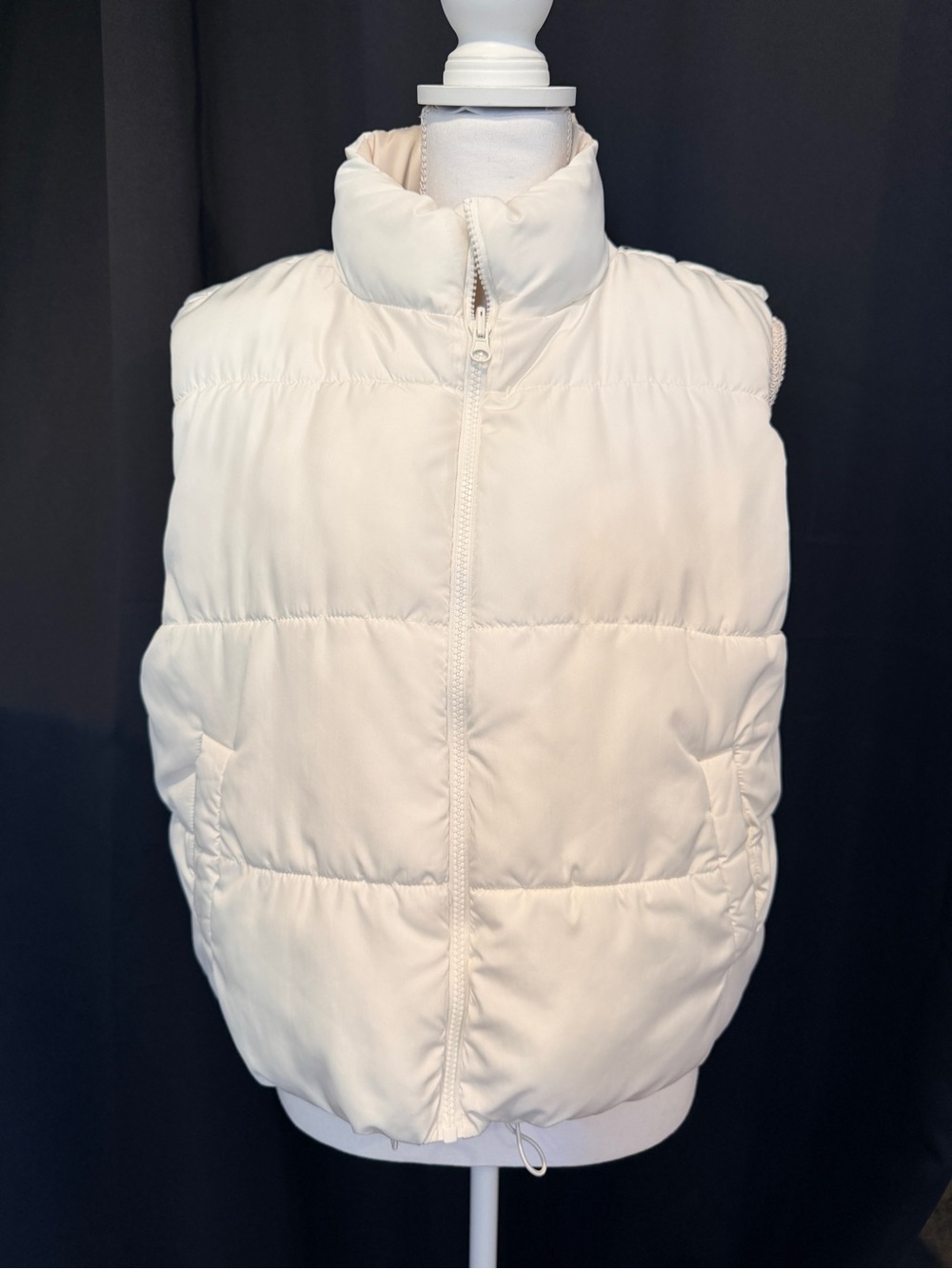 Madden Girl Cream/White (double-sided) Puffer Vest (0013)